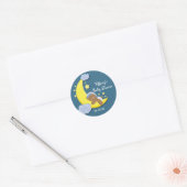 Teddy Bear Moon & Stars Baby shower Blauwe Sticker (Envelop)