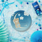 Teddy Bear Moon & Stars Baby shower Sprinkle Papieren Bordje (Feest)