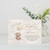 Teddy Bear Moon Stars-ballonnen display Shower Informatiekaartje (Staand voorkant)