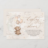 Teddy Bear Moon Stars-ballonnen display Shower Informatiekaartje (Voorkant / Achterkant)