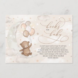Teddy Bear Moon Stars Balloons Boeken voor Baby Informatiekaartje