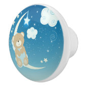 Teddy Bear Moon & Stars Schattigee hemelse kwekeri Keramische Knop (Rechts)