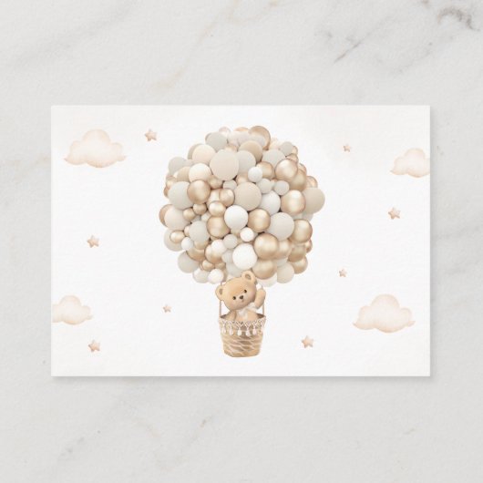 Teddy Bear Neutral Baby shower Boekaanvraag Informatiekaartje (Achterkant)