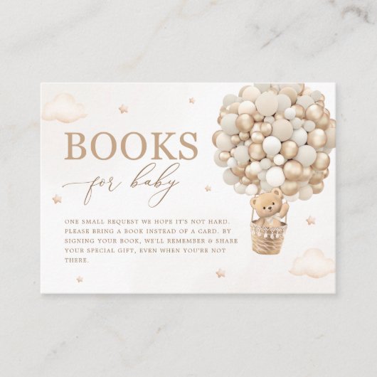 Teddy Bear Neutral Baby shower Boekaanvraag Informatiekaartje (Voorkant)