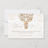 Teddy Bear Neutral Baby shower Dank u Kaart (Voorkant)