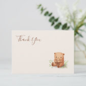 Teddy Bear Neutral Baby shower Dank u wel Kaart (Staand voorkant)