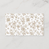 Teddy Bear Neutral Toile Luier Raffle Baby shower Informatiekaartje (Achterkant)