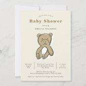 Teddy Bear Newborn Illustration Baby shower Kaart (Voorkant)
