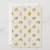 Teddy Bear Newborn Illustration Baby shower Kaart (Achterkant)