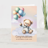 Teddy Bear Nieuwe Baby Gefeliciteerd Kaart (Voorkant)