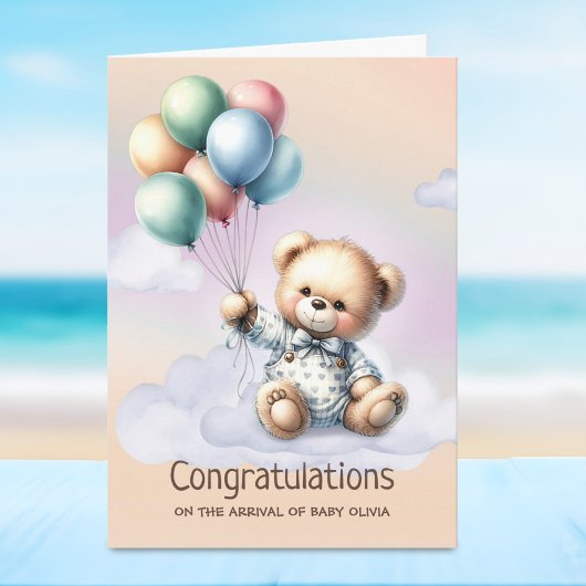 Teddy Bear Nieuwe Baby Gefeliciteerd Kaart