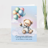 Teddy Bear Nieuwe Baby Gefeliciteerd Kaart (Voorkant)