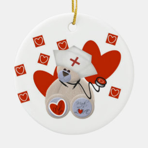 Teddy Bear Nurse Love Tshirts and Gifts Keramisch Ornament
