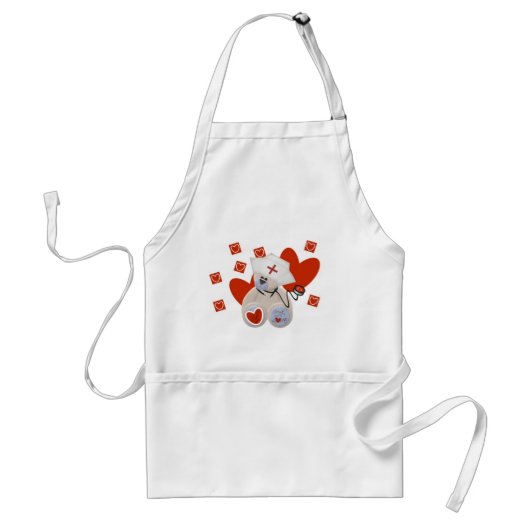 Teddy Bear Nurse Love Tshirts and Gifts Standaard Schort (Voorkant)