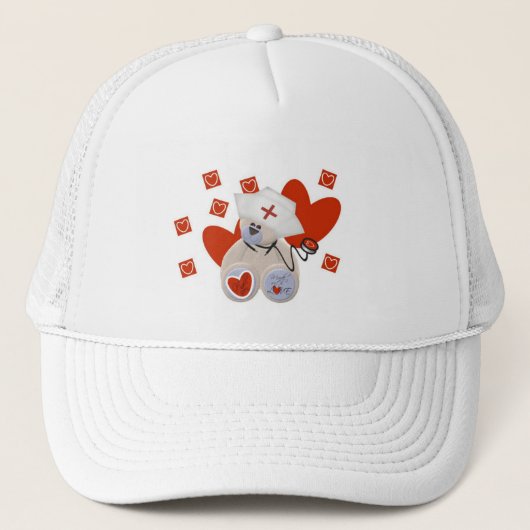 Teddy Bear Nurse Love Tshirts and Gifts Trucker Pet (Voorkant)
