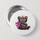 Teddy Bear Nurse (Roze) Ronde Button 7,6 Cm (Voorkant /achterkant)