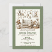 Teddy Bear Nursery Baby shower Uitnodiging (Voorkant)