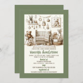 Teddy Bear Nursery Baby shower Uitnodiging (Voorkant / Achterkant)