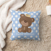 Teddy Bear Nursery Decor Baby Boy Gepersonaliseerd Kussen (Deken)
