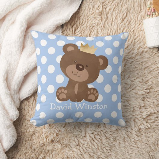 Teddy Bear Nursery Decor Baby Boy Gepersonaliseerd Kussen (Deken)