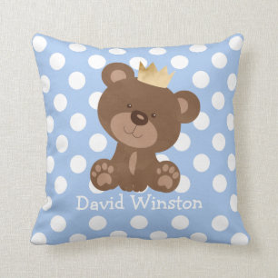 Teddy Bear Nursery Decor Baby Boy Gepersonaliseerd Kussen