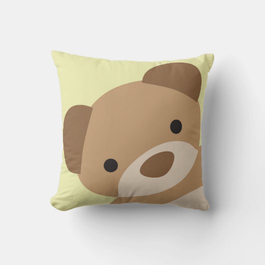 Teddy Bear Nursery Decorative Pillow Yellow Kussen (Voorkant)