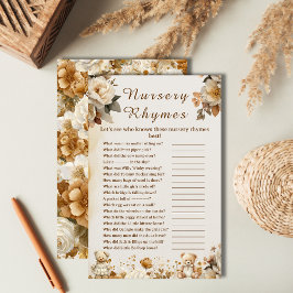  Teddy Bear Nursery Rhymes Baby shower Game