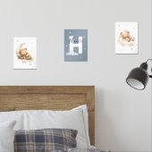 Teddy Bear Nursery Wall Art Set Moon & Cloud Baby (Slaapkamer)