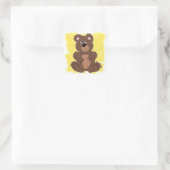 Teddy Bear O2 Yellow Background Vierkante Sticker (Tas)