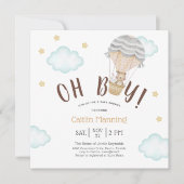 Teddy Bear Oh Boy Woodland Baby shower Kaart (Voorkant)