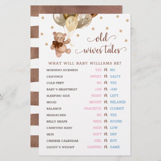 Teddy Bear Old Wives (Voorkant / Achterkant)