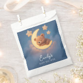 Teddy Bear on the Moon - Baby Shower Gift Bag Bedankzakje (Geknipt)