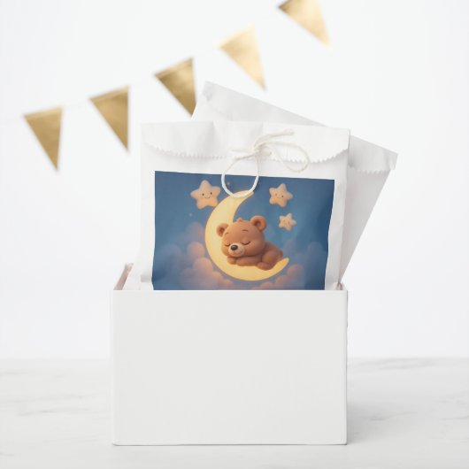 Teddy Bear on the Moon - Baby Shower Gift Bag Bedankzakje (Feest)