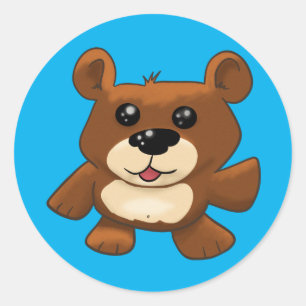 Teddy Bear op Blue Ronde Sticker
