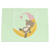 Teddy Bear op Crescent Moon Groot Cadeauzakje (Voorkant)
