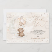 Teddy Bear op Cresent Moon | Wolkenkrabbers Bedankkaart (Voorkant)