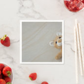 Teddy Bear op Faux Marble Servetten (Insitu)