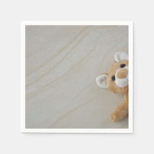 Teddy Bear op Faux Marble Servetten (Voorkant)