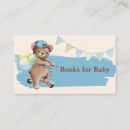 Teddy Bear op Scooter Baby shower Boeken voor Baby Visitekaartje