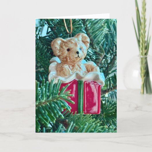 Teddy Bear Ornament Holiday Card Bedankkaart (Voorkant)