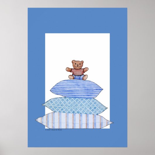 Teddy Bear over Cushions Poster (Voorkant)