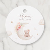 Teddy Bear over het motorneutrale Baby shower Bedankjes Labels (Voorkant)