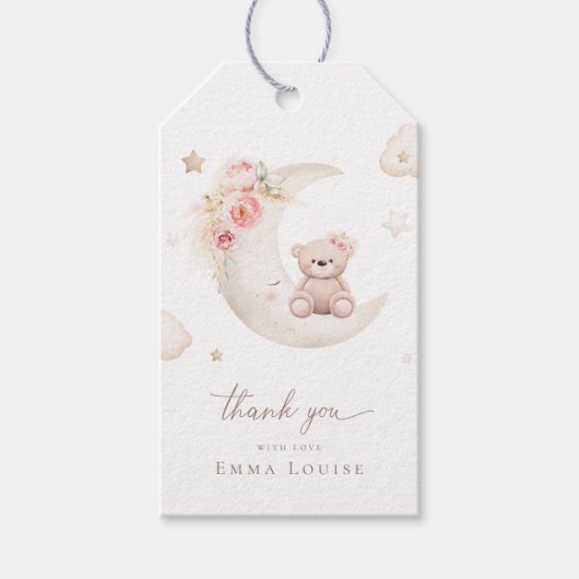 Teddy Bear over het motorneutrale Baby shower Cadeaulabel (Voorkant)