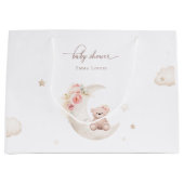 Teddy Bear over het motorneutrale Baby shower Groot Cadeauzakje (Voorkant)