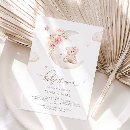 Teddy Bear over het motorneutrale Baby shower Kaart