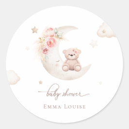 Teddy Bear over het motorneutrale Baby shower Ronde Sticker