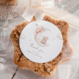 Teddy Bear over het motorneutrale Baby shower Ronde Sticker