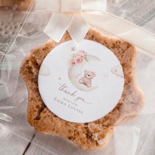 Teddy Bear over het motorneutrale Baby shower Ronde Sticker