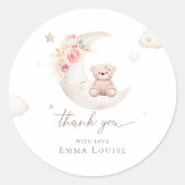 Teddy Bear over het motorneutrale Baby shower Ronde Sticker (Voorkant)