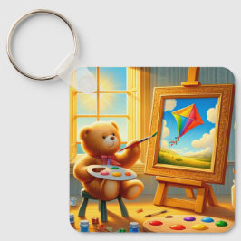 Teddy Bear Painter Sleutelhanger
